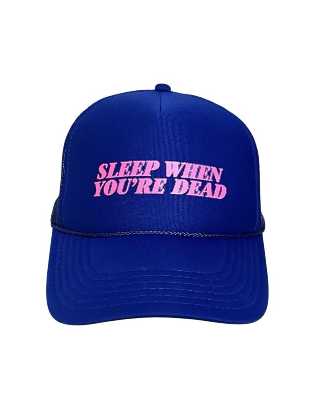 Barstool Sports Snapback Mesh Back Trucker Hat Sleep When You’re Dead Blue